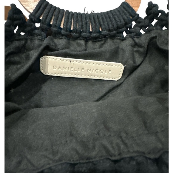 Gently used Danielle Nicole Black Crossbody Bag with Fringe and Wooden Handle - Picture 3 of 5